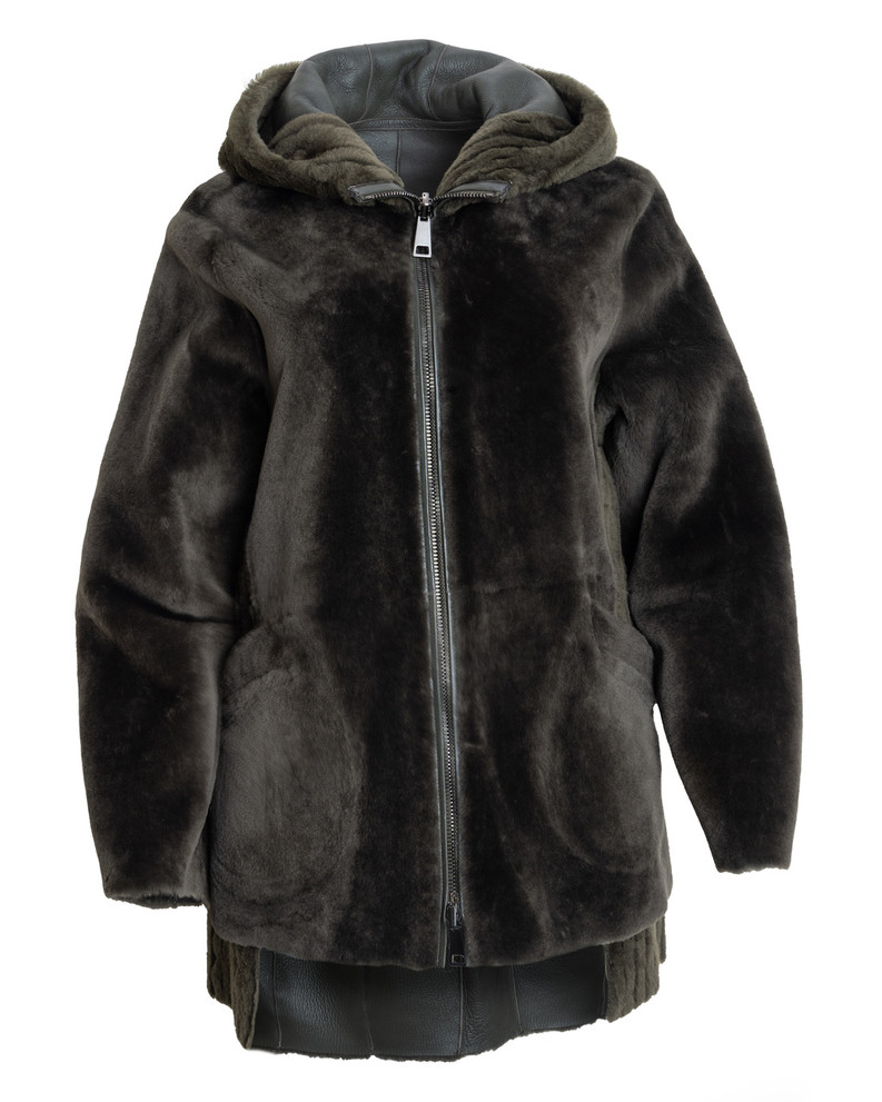 SUPREMA "LASER WAVE" HOODED SHEARLING 
