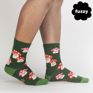 Sock It To Me Mellow Mushrooms Fuzzy Crew Socks Sock It To Me Mellow Mushrooms Fuzzy Crew Socks
