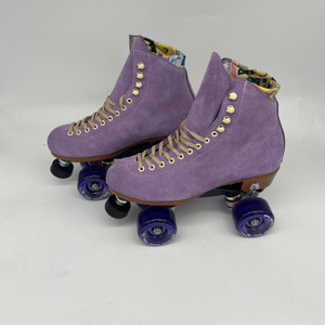 Moxi Lolly Lilac Suede Roller Skates Factory Second, Cosmetic Blemish, Size 8 (US Women's 9-9.5)
