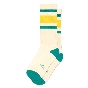 Gumball Poodle Gym Socks - Carol Retro Green Yellow Striped Socks Gumball Poodle Gym Socks - Carol Retro Green Yellow Striped Socks