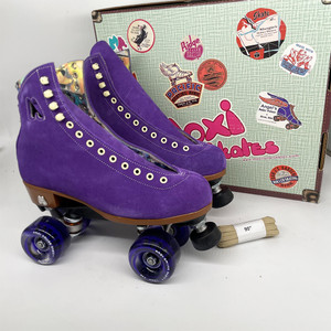 Moxi Lolly Purple Taffy Suede Roller Skates Factory Second, Cosmetic Blemish, Size 9 (US Women's 10-10.5)