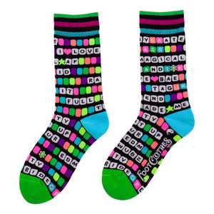 Foot Clothes - Kandi Land UV Reactive Crew Socks Foot Clothes - Kandi Land UV Reactive Crew Socks