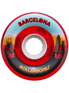 Rollerbones Barcelona Red Outdoor Wheels  (80A, 65mm, 8-Pack)