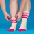 Marcia Pink Striped Crew Socks Gumball Poodle Marcia Pink Striped Crew Socks Gumball Poodle