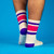 Gumball Poodle Gym Socks - Jan Retro Pink Purple Striped Socks Gumball Poodle Gym Socks - Jan Retro Pink Purple Striped Socks