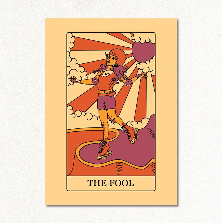 The Fool Roller Skate Art Print, Amber (A5 Size) - Create & Skate Factory
