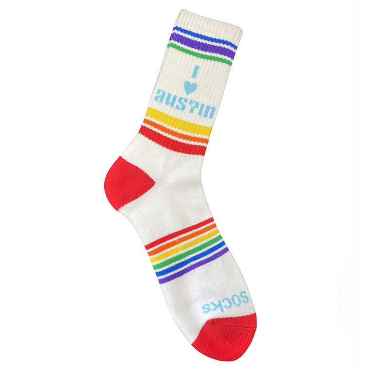 Pride Socks - I Love Austin Crew Socks