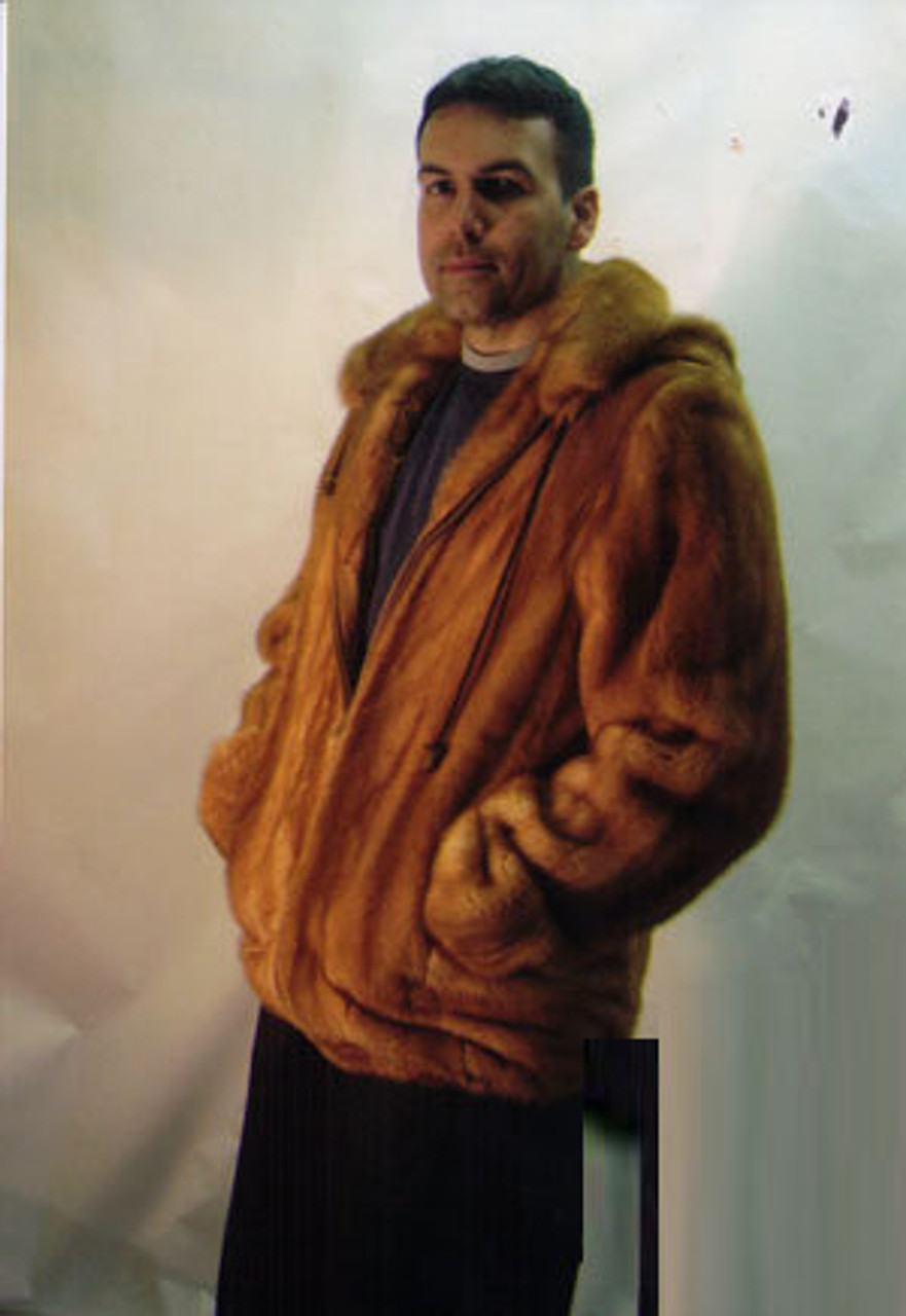 Mens Mink Full Pelt Bomber Fur Jacket 7