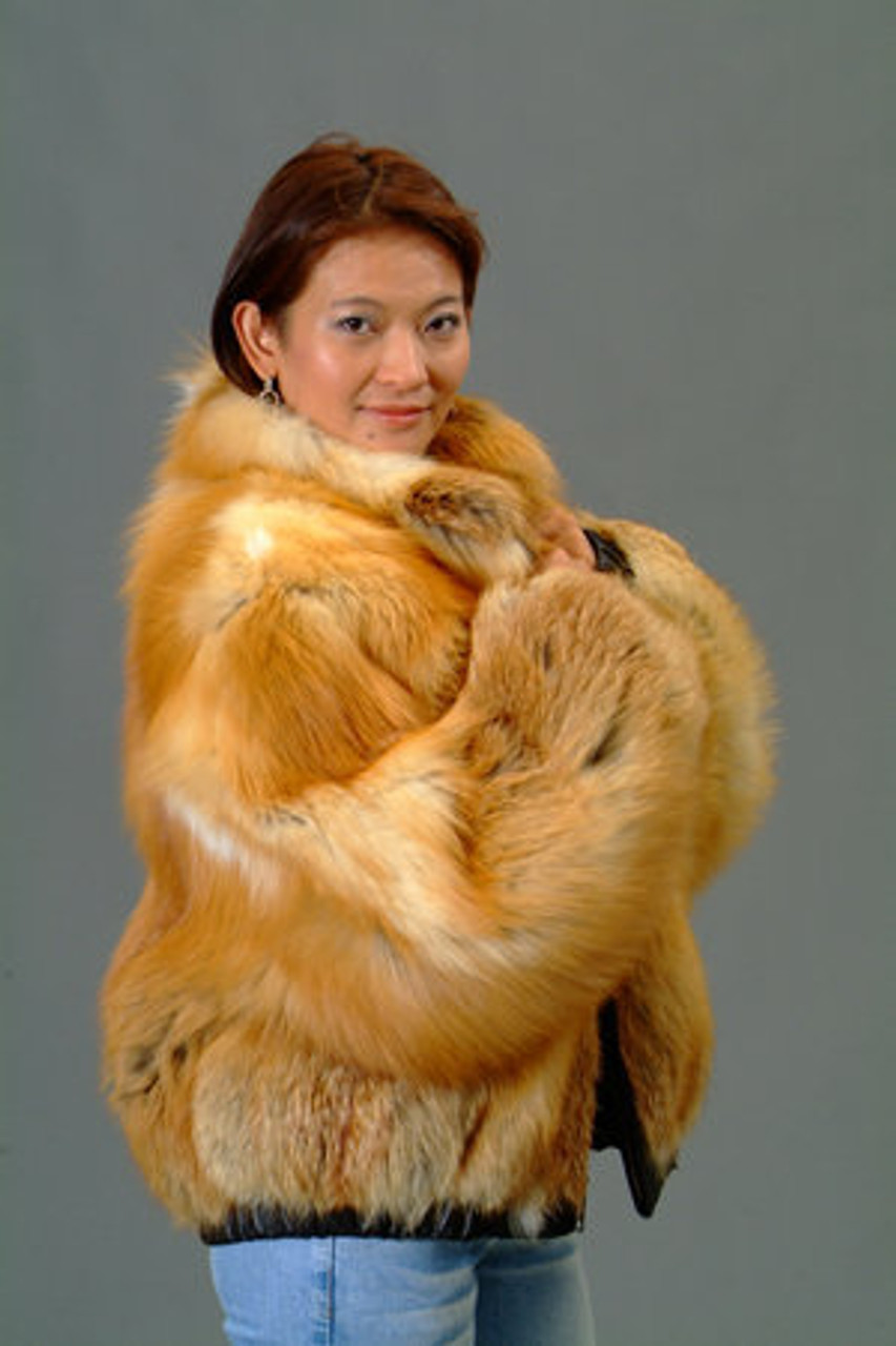 The Annabella Red Fox Fur Bolero Jacket for Women