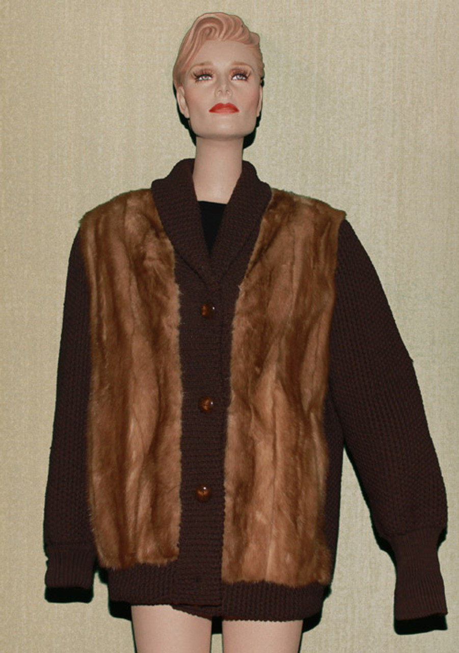 Vintage Fur Mink Sweater Jacket Full Pelt