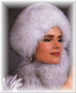 Blue Fox High Pillbox Fur Hat 