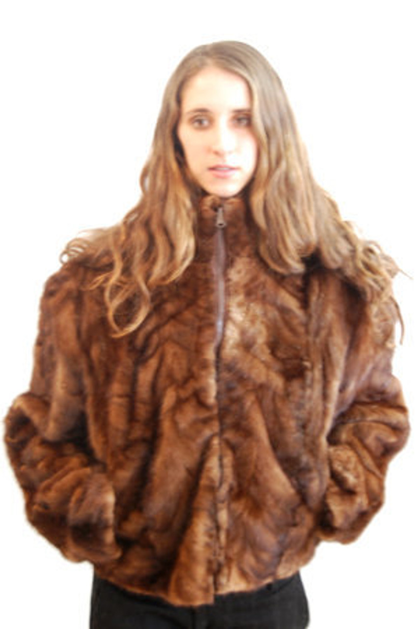 Vintage Mink Fur Bomber Jacket