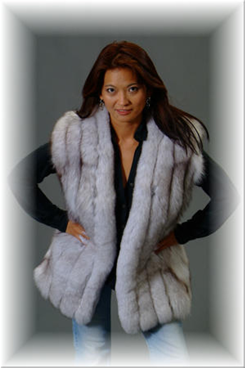 real fur vest women's