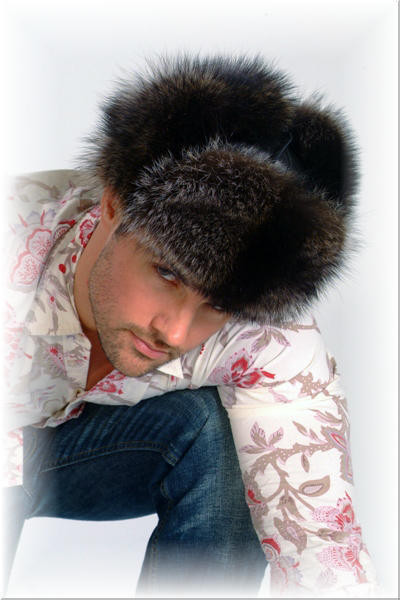 Raccoon Russian Trooper Fur Hat 