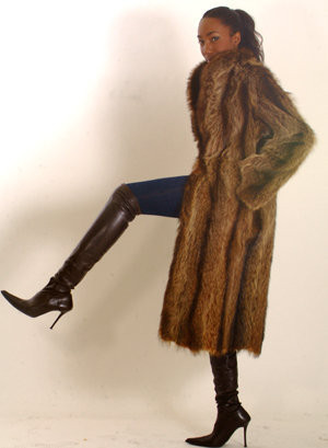 Vintage Raccoon Long Coat - furoutlet