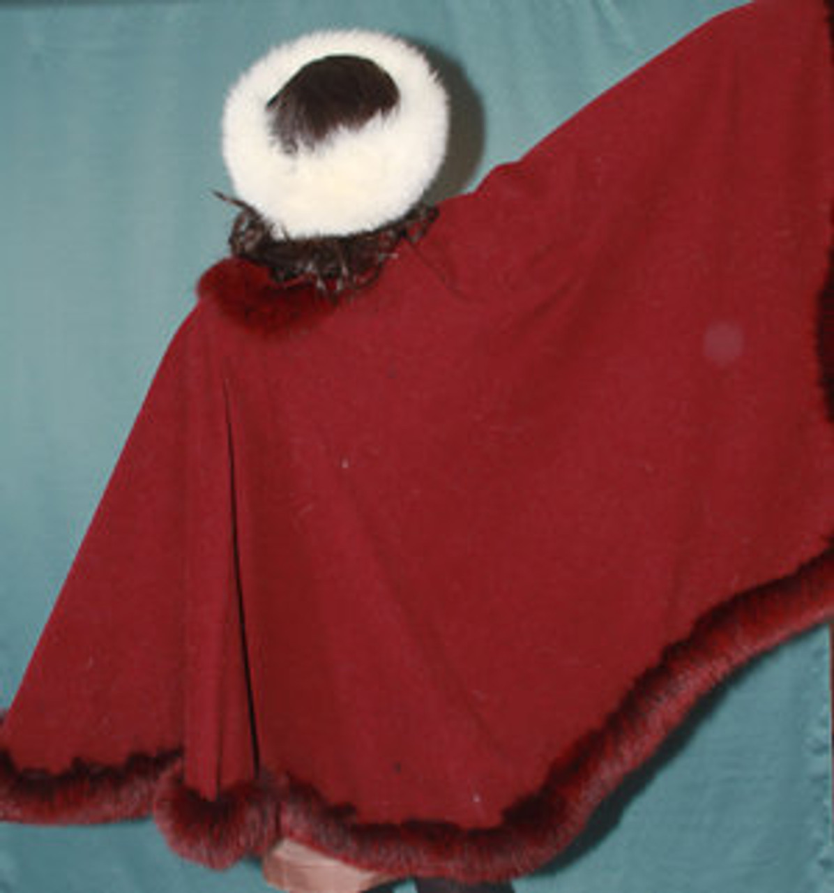 Red Cashmere Fox Fur Cape