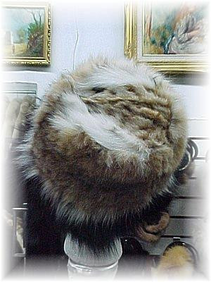 Full Skin Russian Lynx Fur Hat with Black Fox Fur Trim furoutlet