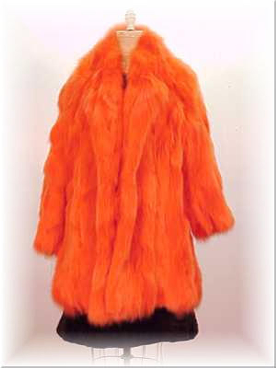 Dyed Orange Fox Fur Jacket - furoutlet - fur coat, fur jackets