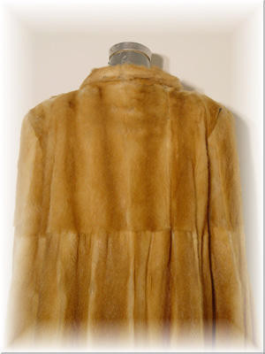 Full Skin Weasel Fur Coat with weasel Fur Collar and Cuffs Vintage