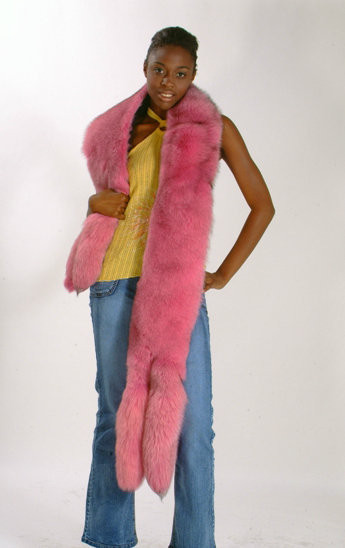 hot pink fur shawl