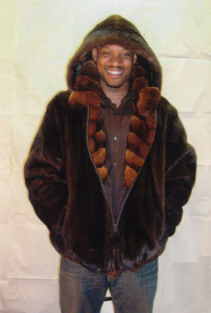 Mens Mink Full Pelt Bomber Fur Jacket 2 