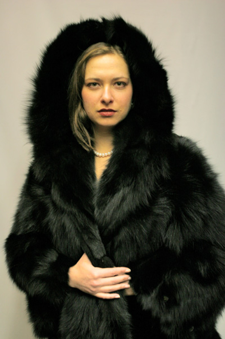 Black Fox Fur Jacket