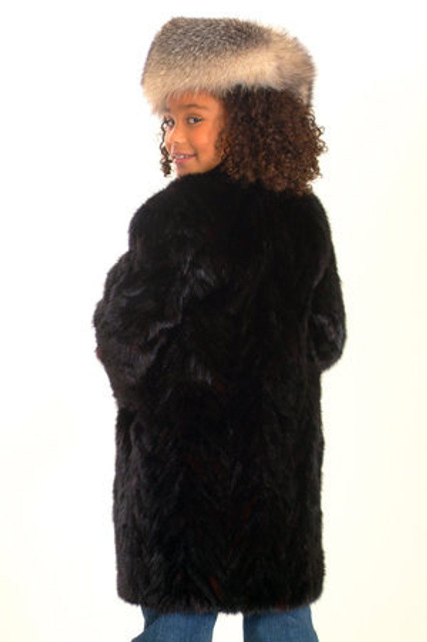 Kids Black Sheared Mink 3/4 Jacket - furoutlet - fur coat, fur jackets ...