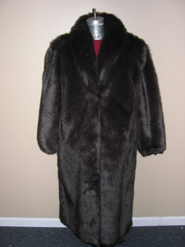 Brown Faux Beaver Long Coat Brown Faux Beaver Long Coat
