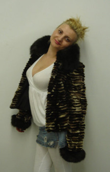 Brown Fox Design Jacket With Brown Fox Wing Collar Brown Fox Design Jacket With Brown Fox Wing Collar