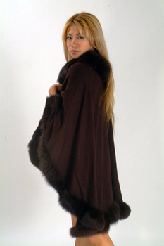 Brown Fox Cape with Fox Fur Trim Brown Fox Cape with Fox Fur Trim