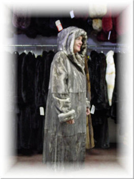 Design Grey Mink Coat With Hood Design Grey Mink Coat With Hood