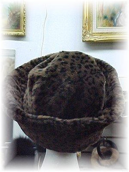 Leopard Print Faux Pitcher Hat