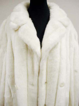 Faux Fur White Mink Long Coat