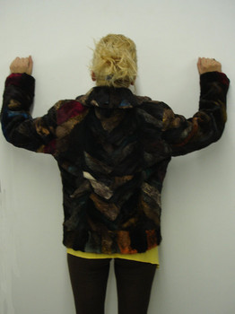 Multi Color Black Sheared Fox Jacket Multi Color Black Sheared Fox Jacket