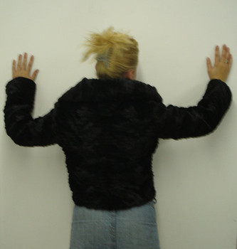 Shreared Black Fox Jacket with Zipper