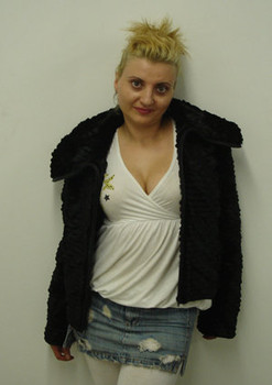 Shreared Black Fox Jacket with Zipper Shreared Black Fox Jacket with Zipper