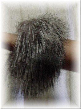 Natural Silver Fox Fur Cuffs Natural Silver Fox Fur Cuffs