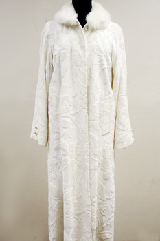 Faux White Print Long Coat Faux White Print Long Coat