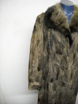 Sheared brown persian lamb full skin raccoon vintage