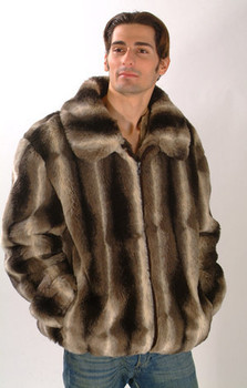 Brown Chinchilla Fur Bomber Jacket Brown Chinchilla Fur Bomber Jacket