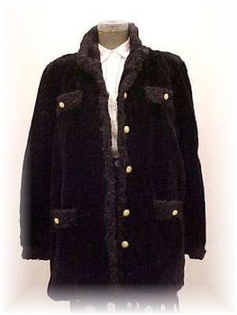 Dyed Black Chenille Sheared Beaver Fur Jacket Dyed Black Chenille Sheared Beaver Fur Jacket