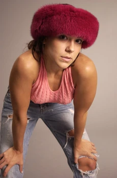 Full Skin Dyed Red Fox Fur Head Wrap