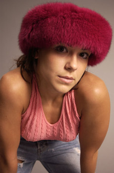 Full Skin Dyed Red Fox Fur Head Wrap Full Skin Dyed Red Fox Fur Head Wrap