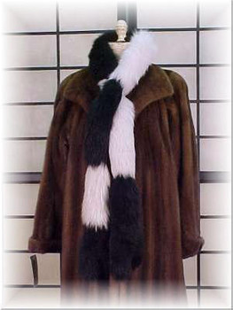 Black & White Fox Fur Tail Scarf Black & White Fox Fur Tail Scarf