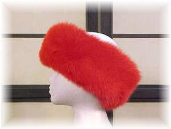 Full Skin Dyed Red Fox Fur Head Wrap 1 Full Skin Dyed Red Fox Fur Head Wrap 1