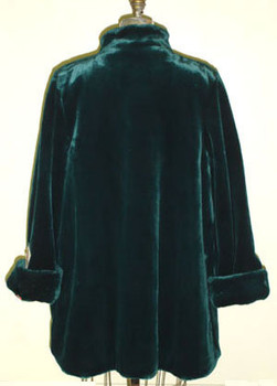 Green Faux Fur Beaver 3/4 Jacket