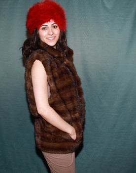 Brown Mink Fur Vest Full Skin Brown Mink Fur Vest Full Skin