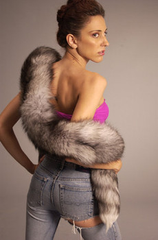 Full Skin Indigo Fox Fur Scarf Full Skin Indigo Fox Fur Scarf