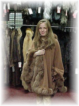 Cape with Brown Fox Fur Trim Cape with Brown Fox Fur Trim