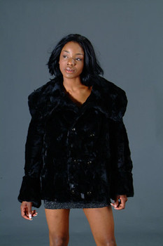 Mink Jacket with Large Wing Collar